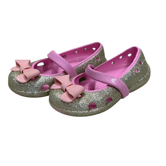 Silver and Pink Ballet Flats - crocs - 7 - Picture 1 of 4